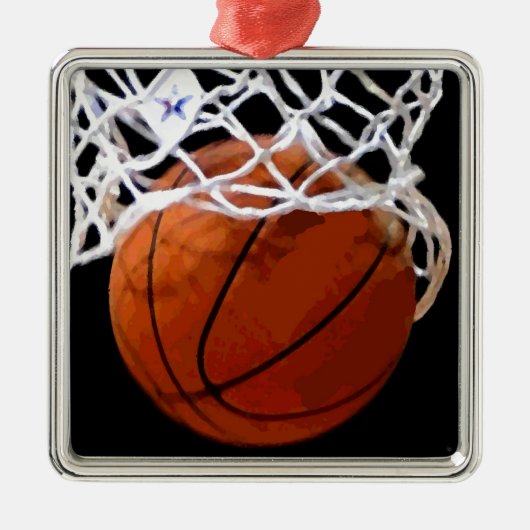Moderne chique basketbal kerst ornamenten (Voorkant)