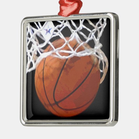 Moderne chique basketbal kerst ornamenten (Links)