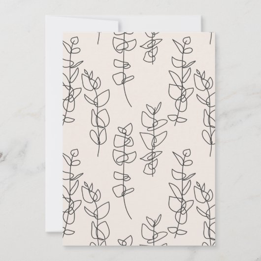 Moderne chique bloemenboog hennen feestuitnodiging kaart (Achterkant)