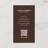 Moderne Chique Body Sculpting Waxing Massage QR Co Visitekaartje (Achterkant)