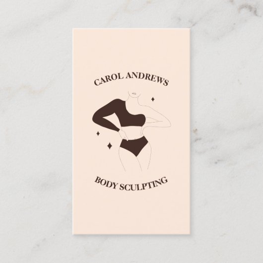 Moderne Chique Body Sculpting Waxing Massage QR Co Visitekaartje (Voorkant)
