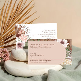 Moderne chique Boheemse Waterverf Florals Foto Boo Afsprakenkaartje