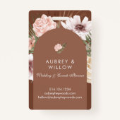 Moderne chique Boheemse Waterverf Florals Foto Boo Badge (Achterkant)