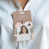 Moderne chique Boheemse Waterverf Florals Foto Boo Badge