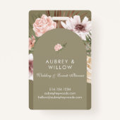 Moderne chique Boheemse Waterverf Florals Foto Boo Badge (Achterkant)