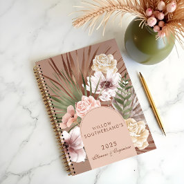 Moderne chique Boheemse Waterverf Florals Foto Boo Planner
