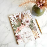 Moderne chique Boheemse Waterverf Florals Foto Boo Planner<br><div class="desc">Blijf georganiseerd met onze handgetekende botanische planner. Design Met onze handgeschilderde sierlijke bloemenkleuren, tropisch groen en moderne geometrische vormen, wordt het gecombineerd met een chique boho-kleurenpalet voor een stijlvolle, verfijnde look. Pas je aan met jouw naam en jaar voor een echt unieke planner die je dagelijkse planning mooi en inspirerend...</div>