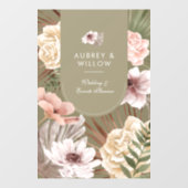 Moderne chique Boheemse Waterverf Florals Foto Boo Raamsticker (Vel)