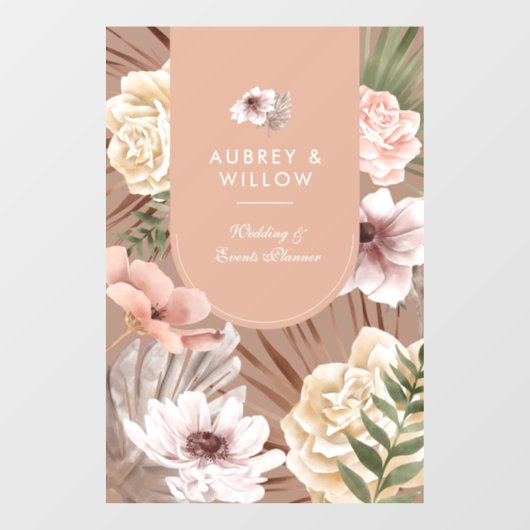 Moderne chique Boheemse Waterverf Florals Foto Boo Raamsticker (Vel)