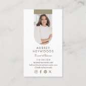 Moderne chique Boheemse Waterverf Florals Foto Boo Visitekaartje (Achterkant)