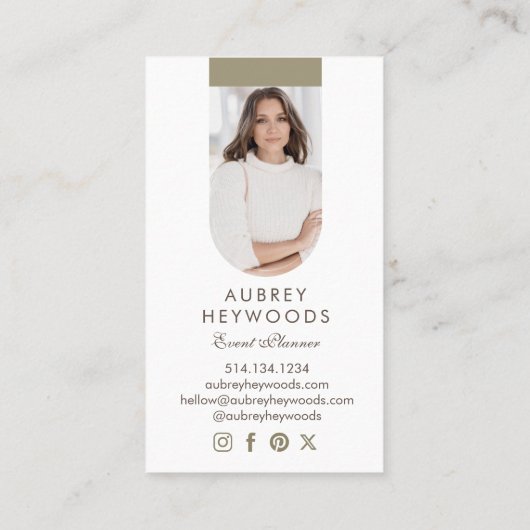 Moderne chique Boheemse Waterverf Florals Foto Boo Visitekaartje (Achterkant)