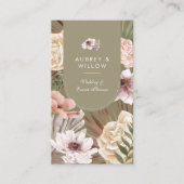 Moderne chique Boheemse Waterverf Florals Foto Boo Visitekaartje (Voorkant)
