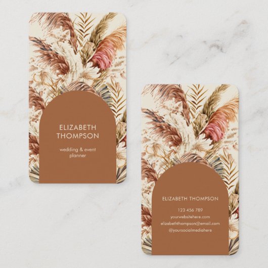 Moderne chique Bohemian Floral Boho Visitekaartje (Voorkant / Achterkant)