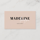 Moderne Chique Boho Beige Vrouwelijke QR-code Visitekaartje (Voorkant)