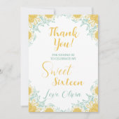 Moderne chique Boho bloemig zoet 16 verjaardagsfee Bedankkaart (Voorkant)
