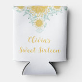 Moderne chique Boho bloemig zoet 16 verjaardagsfee Blikjeskoeler (Voorkant)