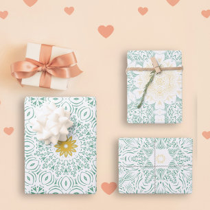 Moderne chique Boho bloemig zoet 16 verjaardagsfee Inpakpapier Vel