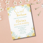 Moderne chique Boho bloemig zoet 16 verjaardagsfee Kaart