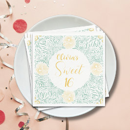 Moderne chique Boho bloemig zoet 16 verjaardagsfee Servet