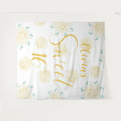 Moderne chique Boho bloemig zoet 16 verjaardagsfee Wandkleed (Voorkant (horizontaal))