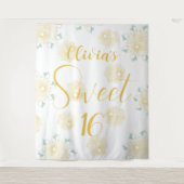 Moderne chique Boho bloemig zoet 16 verjaardagsfee Wandkleed (Voorkant)