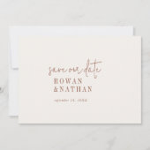 Moderne chique Boho crème bruiloft Save The Date (Voorkant)