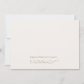 Moderne chique Boho crème bruiloft Save The Date (Achterkant)