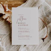 Moderne chique Boho crème gewoon liefde bruiloft Kaart