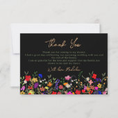 Moderne chique boho heldere wilde bloemen bruid bedankkaart (Voorkant)