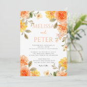 Moderne chique boho heldere wilde bloemen Bruiloft Kaart (Staand voorkant)