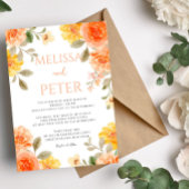 Moderne chique boho heldere wilde bloemen Bruiloft Kaart