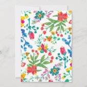 Moderne chique boho heldere wilde bloemen Bruiloft Kaart (Achterkant)