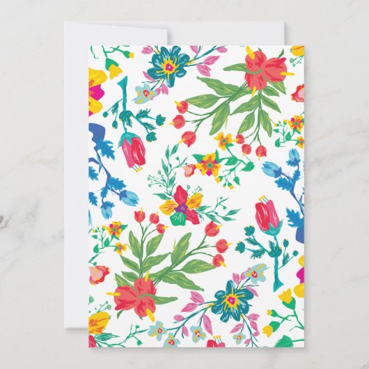 Moderne chique boho heldere wilde bloemen Bruiloft Kaart (Achterkant)