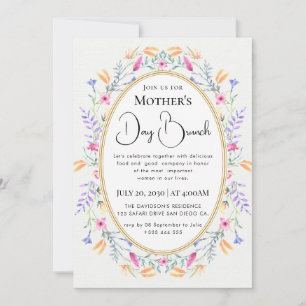 Moderne chique boho heldere wilde bloemen kaart