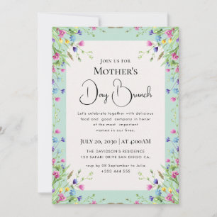Moderne chique boho heldere wilde bloemen kaart
