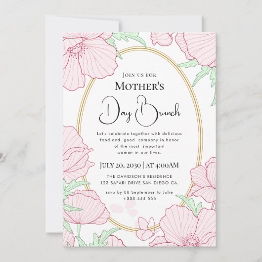 Moderne chique boho heldere wilde bloemen kaart (Voorkant)
