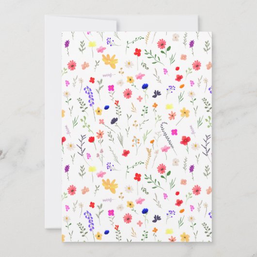 Moderne chique boho heldere wilde bloemen Sweet 16 Kaart (Achterkant)