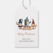 Moderne chique Boho Kerst Gnome Vakantie Cadeaulabel (Voorkant)