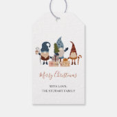 Moderne chique Boho Kerst Gnome Vakantie Cadeaulabel (Achterkant)