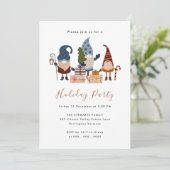 Moderne chique Boho Kerstmis Gnome Vakantie Party Kaart (Staand voorkant)