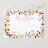 Moderne chique boho wilde bloemen afstuderen advie informatiekaartje (Voorkant)