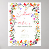 Moderne chique boho wilde bloemen afstuderen welko poster