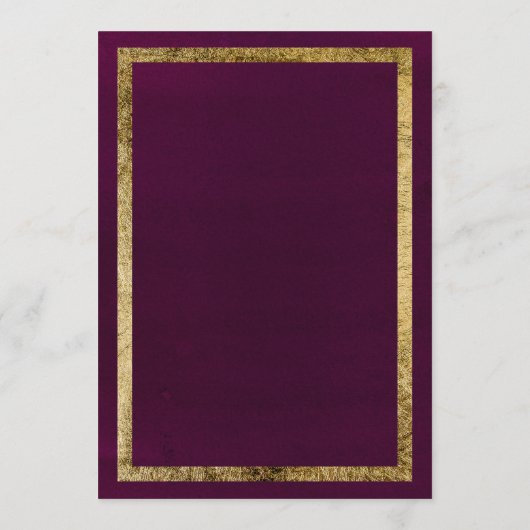 Moderne chique bordeaux gouden confetti Bruiloft M Menu (Achterkant)