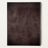 Moderne chique bordeauxrode leren script taupe mon planner (Achterkant)