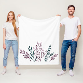 Moderne chique botanische bloemen fleece deken