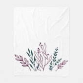 Moderne chique botanische bloemen fleece deken (Voorkant)