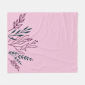 Moderne chique botanische bloemen fleece deken (Voorkant (Horizontaal))