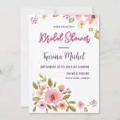 Moderne Chique Bruidsfeest Wildflower Kaart (Voorkant)