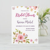 Moderne Chique Bruidsfeest Wildflower Kaart (Staand voorkant)