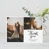 Moderne chique bruiloft Bedankt Script Foto (Staand voorkant)